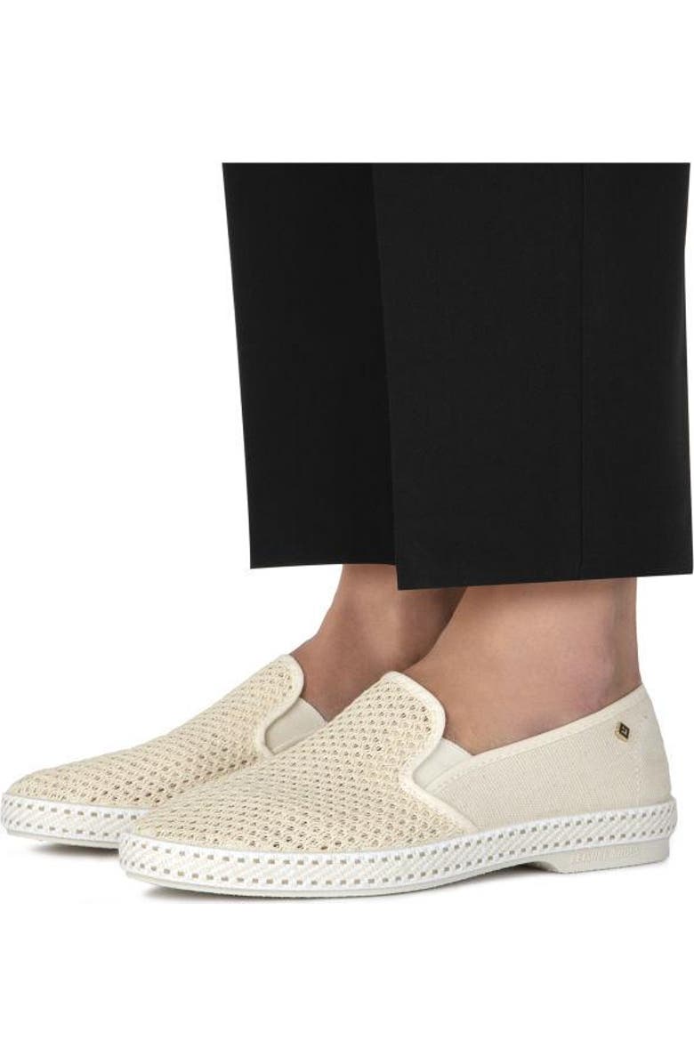 Rivieras Classic Canvas & Mesh Slip-On Loafer, Alternate, color, Cream