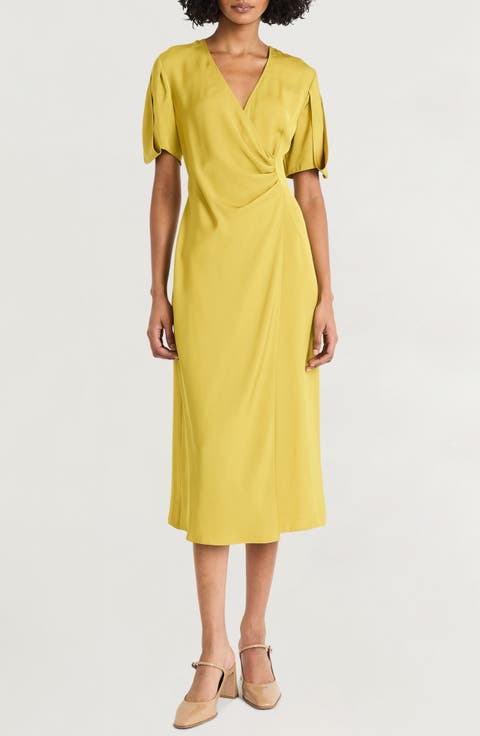 Pleated High-Low Dress