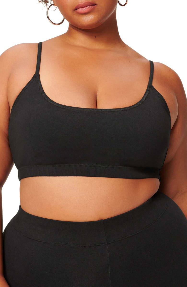 Good American Stretch Cotton Lounge Bralette, Alternate, color,