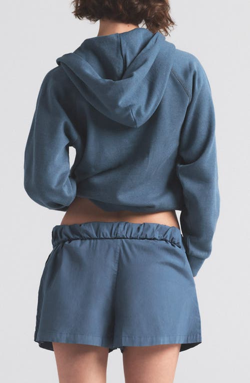 Skims Lighweight Fleece Zip Hoodie In Harbor