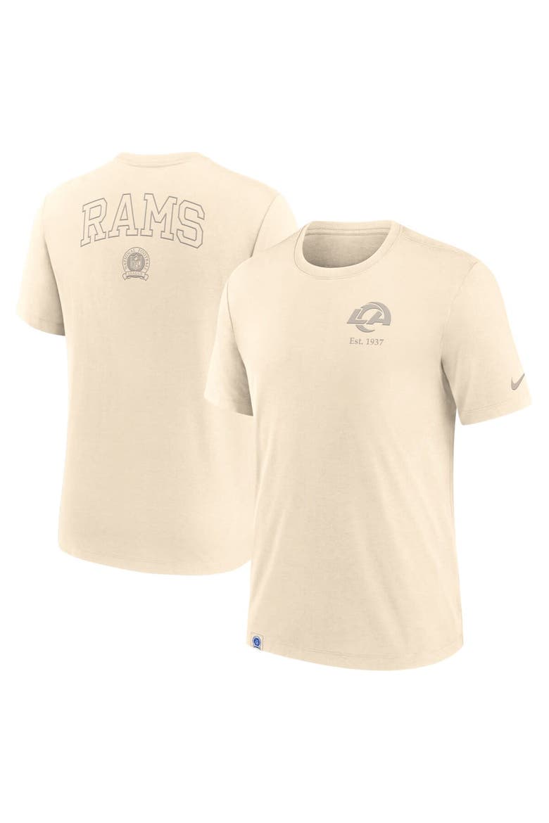 Men's Nike Cream Los Angeles Rams Glory Tri-Blend T-Shirt, Main, color, Cream