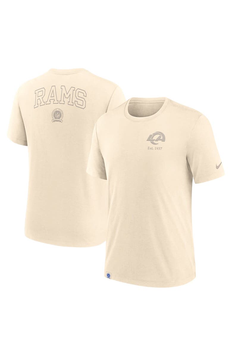 Nike Men's Nike Cream Los Angeles Rams Glory Tri-Blend T-Shirt, Main, color, Cream