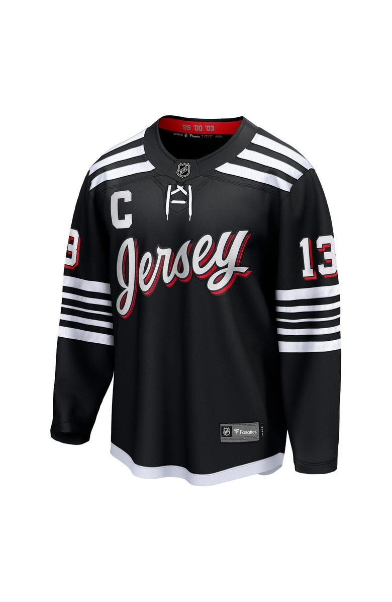 FANATICS Men's Fanatics Nico Hischier Black New Jersey Devils Alternate Premier Breakaway Player Jersey, Alternate, color, 