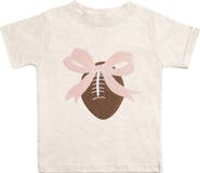 Sweet Wink Bow Football Patch Short Sleeve T-Shirt