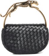 JW PEI Ione Leopard Shaped Hardware Woven Clutch
