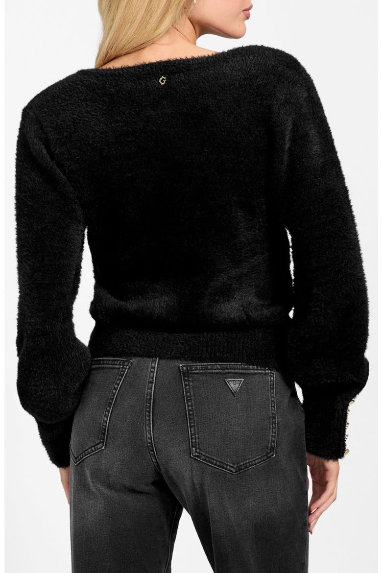 Niko Faux Fur Sweater, Alternate, color, BLACK-BLACK