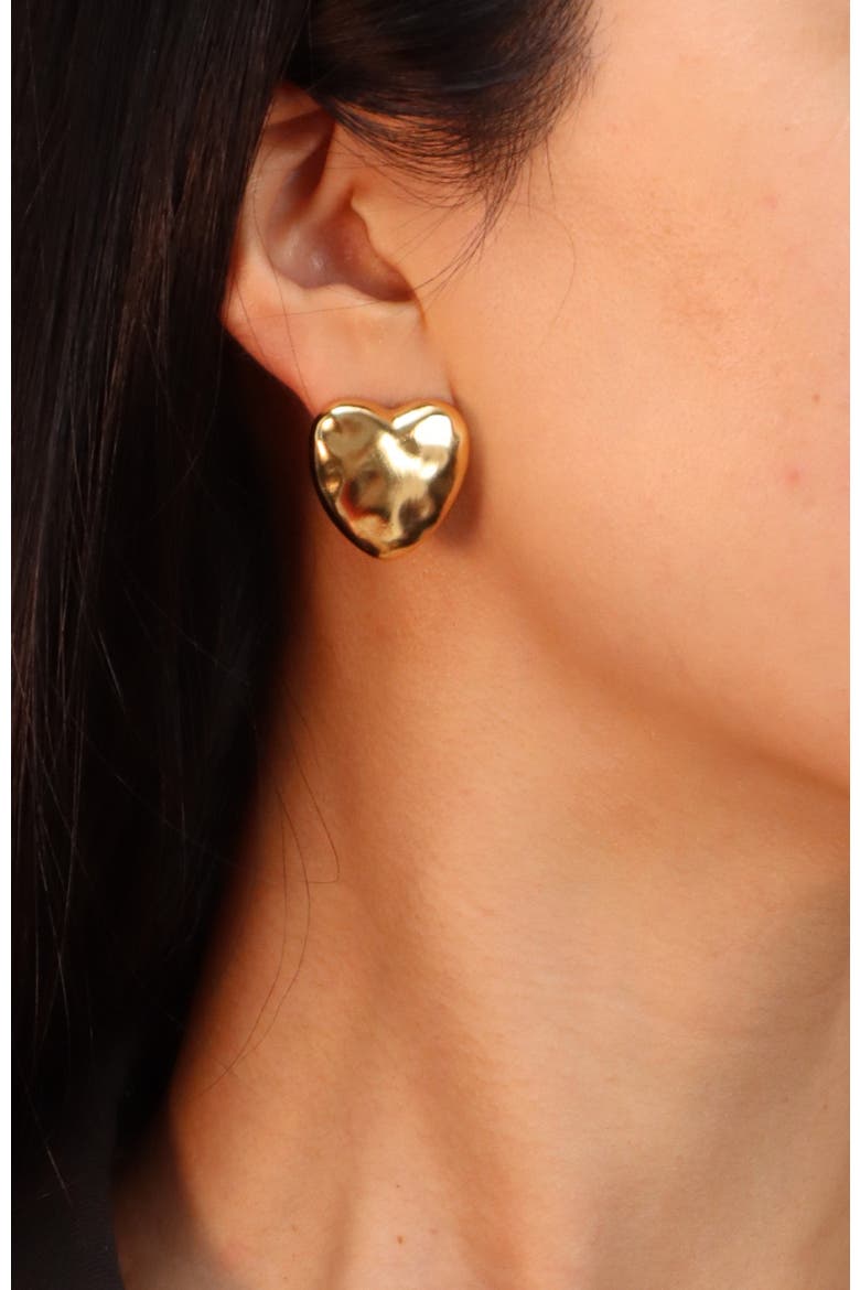 Heart of Eden Stud Earrings, Alternate, color, Gold