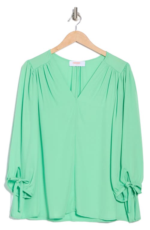 Renee C V-neck Tie Sleeve Top