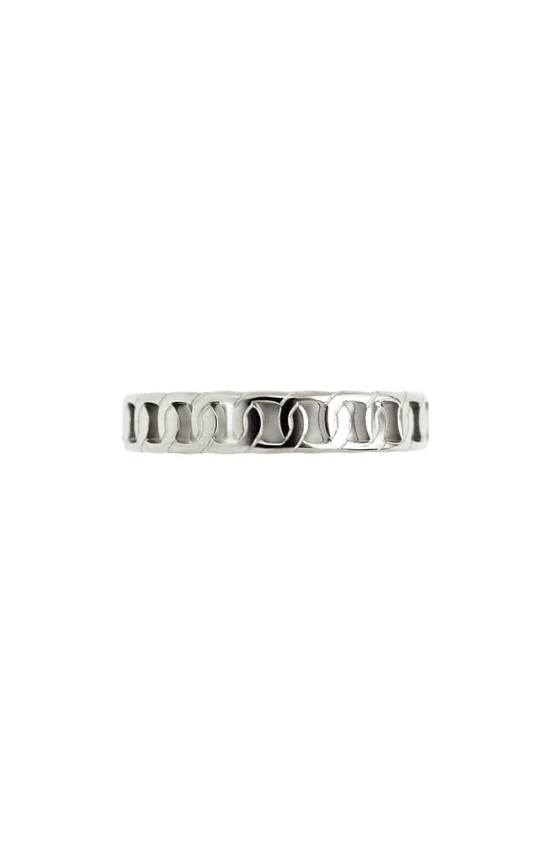 REBL Chain Band Ring, Alternate, color, Silver
