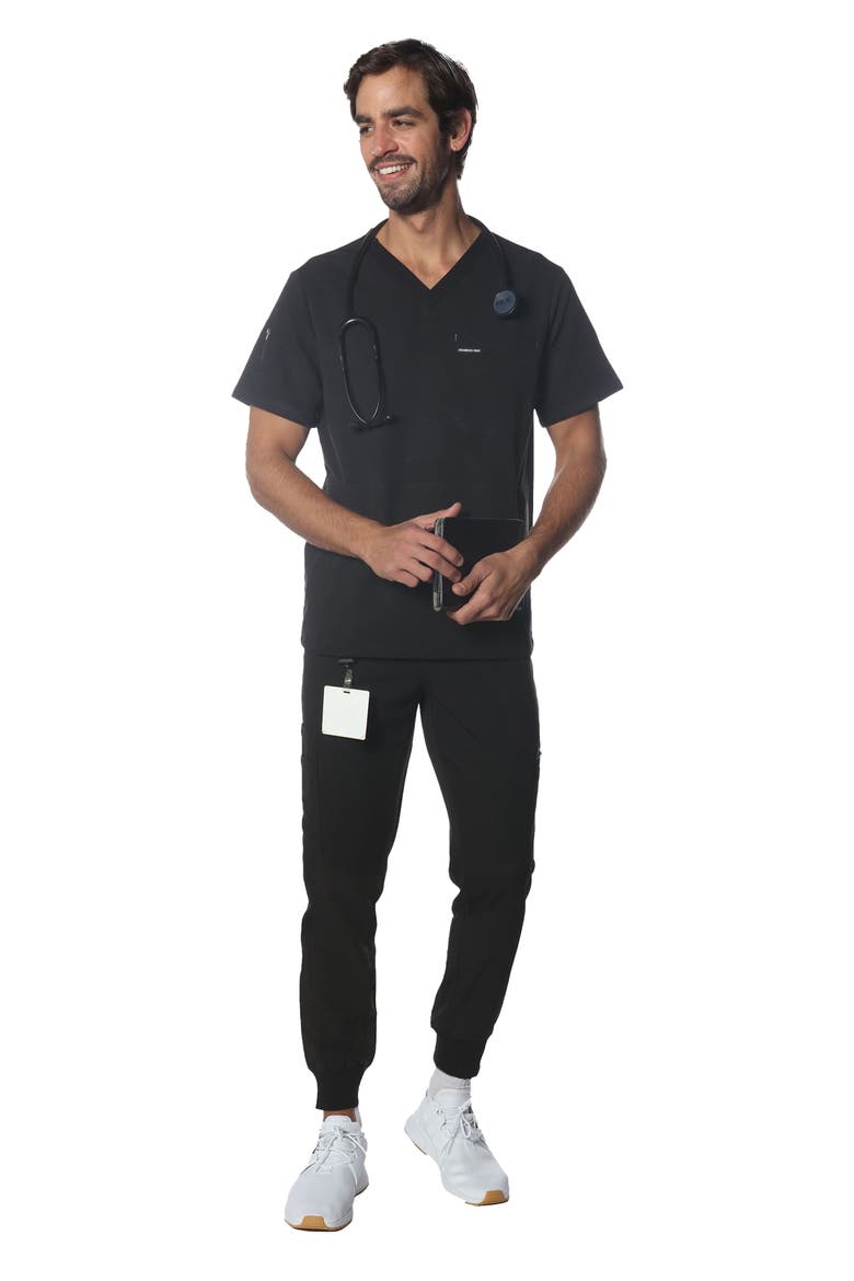 Manchester 3-Pocket Scrub Top, Alternate, color, Black