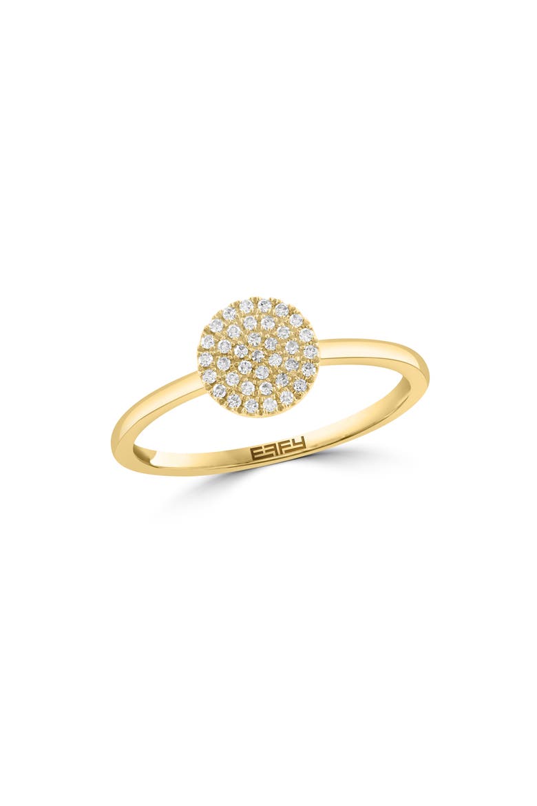 Pavé Diamond Disc Ring, Main, color, GOLD