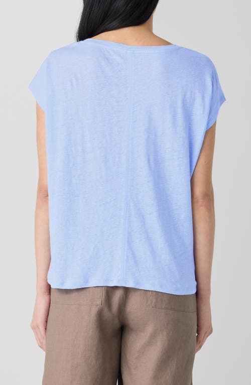 Eileen Fisher V-neck Organic Linen T-shirt In Bellflower