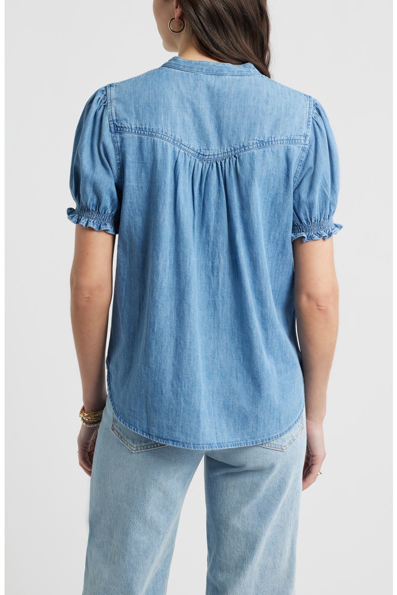 Chambray Button-Up Shirt, Alternate, color, MEDIUM WASH