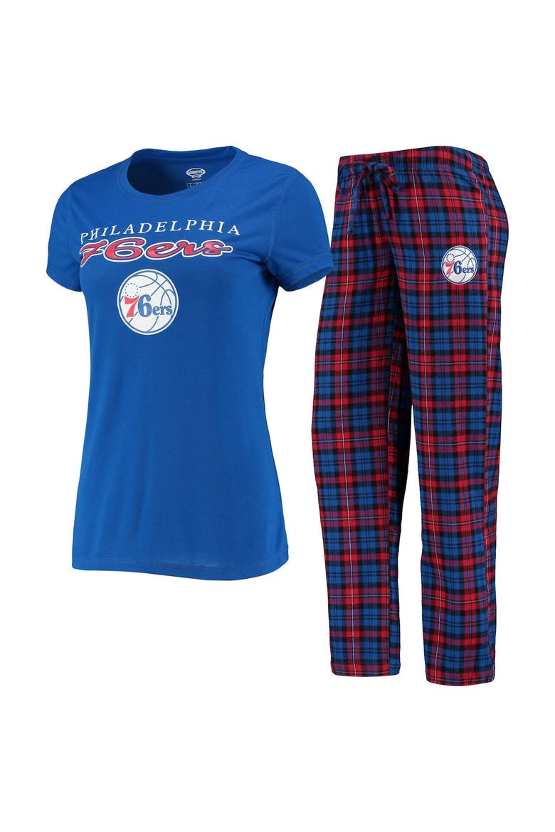 Women's Concepts Sport Royal/Red Philadelphia 76ers Lodge T-Shirt and Pants Sleep Set, Alternate, color, Royal