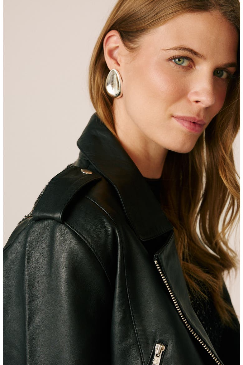 Biker With Beads, Alternate, color, Black