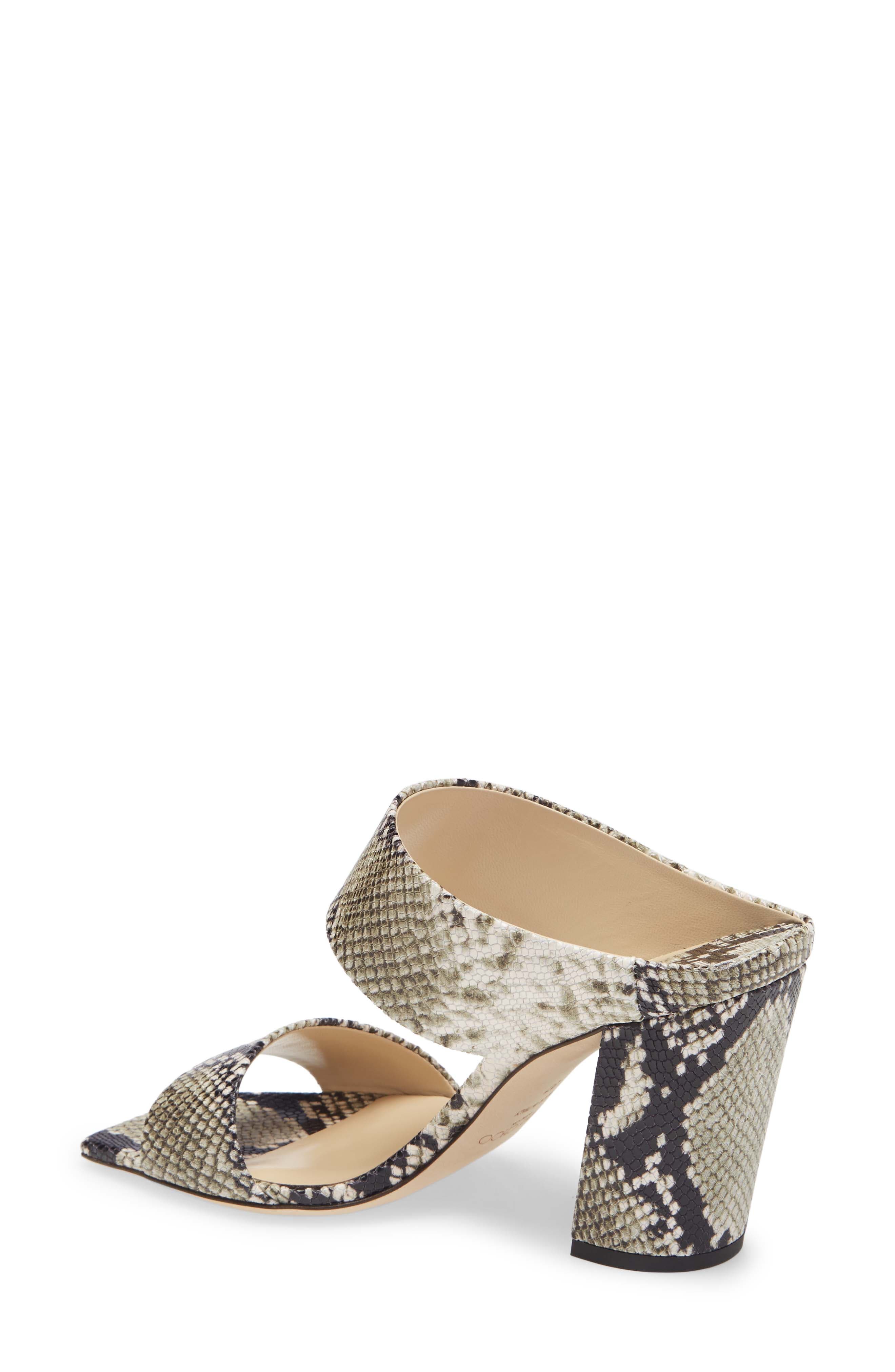Matty Snake Embossed Double Band Sandal, Alternate, color, ROCCIA