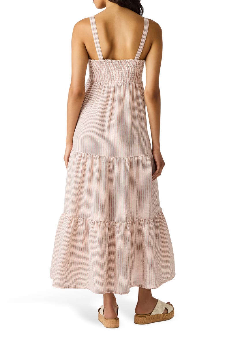 Elianna Stripe Tiered Sundress, Alternate, color, CASHEW PINK STRIPE