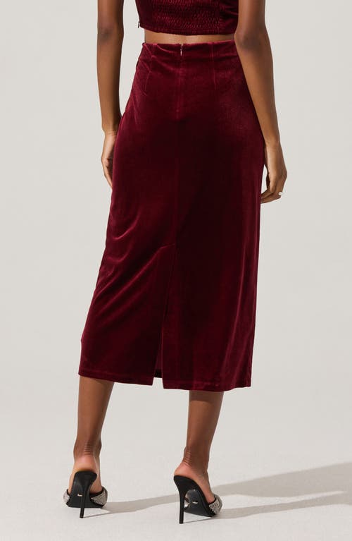 Astr The Label Velvet Midi Skirt