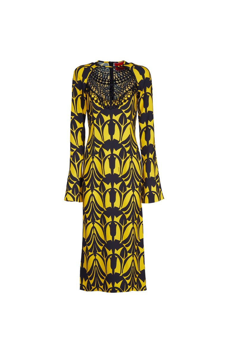 Wednesday Dress With Macrame' Papyrus Gold, Alternate, color, Papyrus Gold