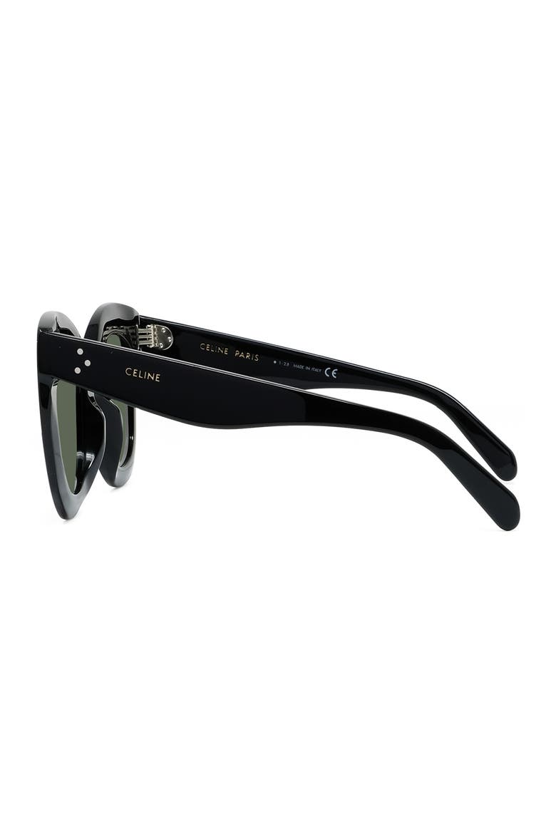 Special Fit 49mm Small Cat Eye Sunglasses, Alternate, color, BLACK/ GREEN
