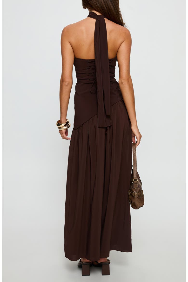 Odella Strapless Maxi Dress, Alternate, color, CHOCOLATE
