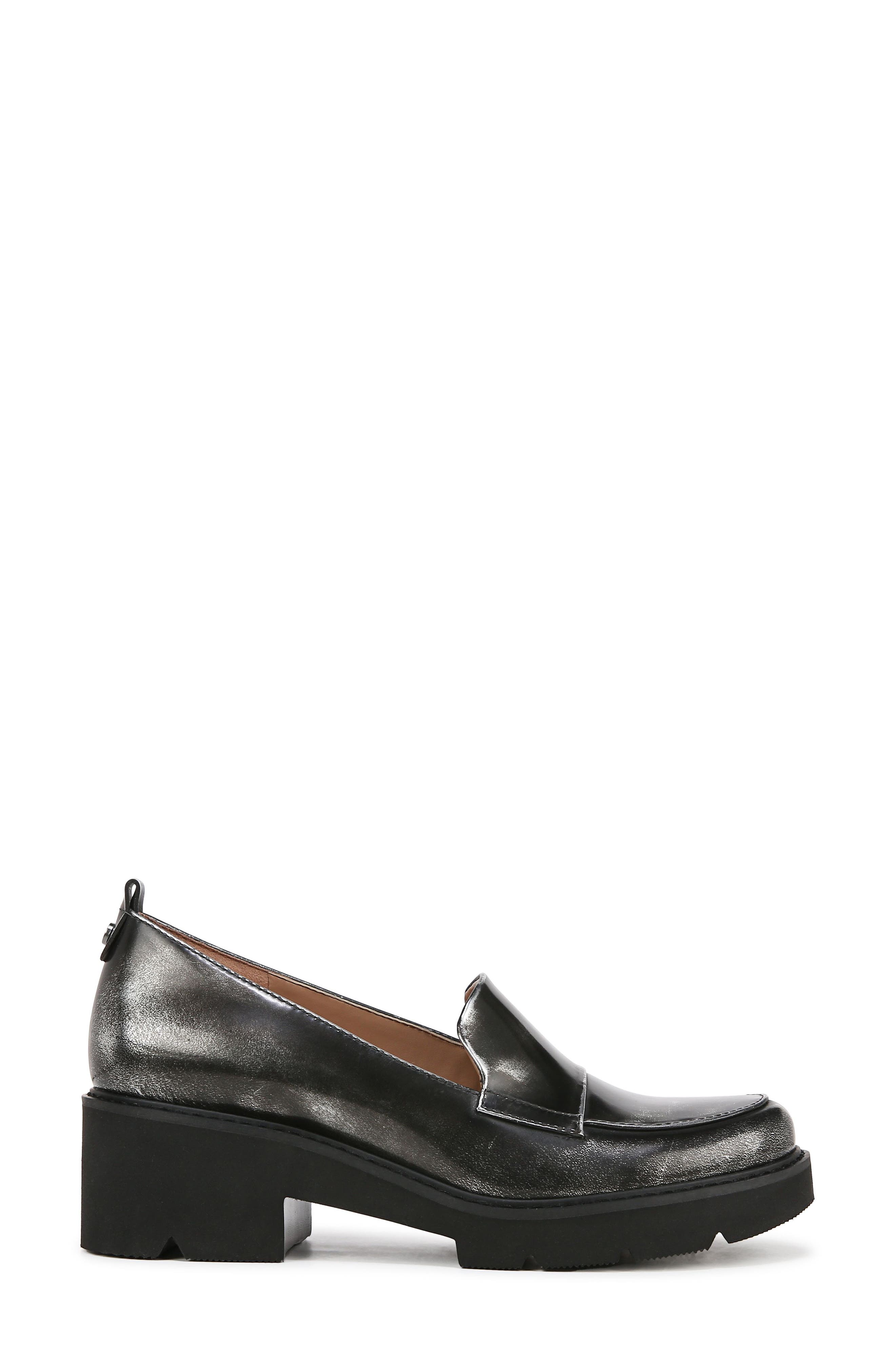 Naturalizer Darry Leather Loafer, Alternate, color, Black / Silver Leather