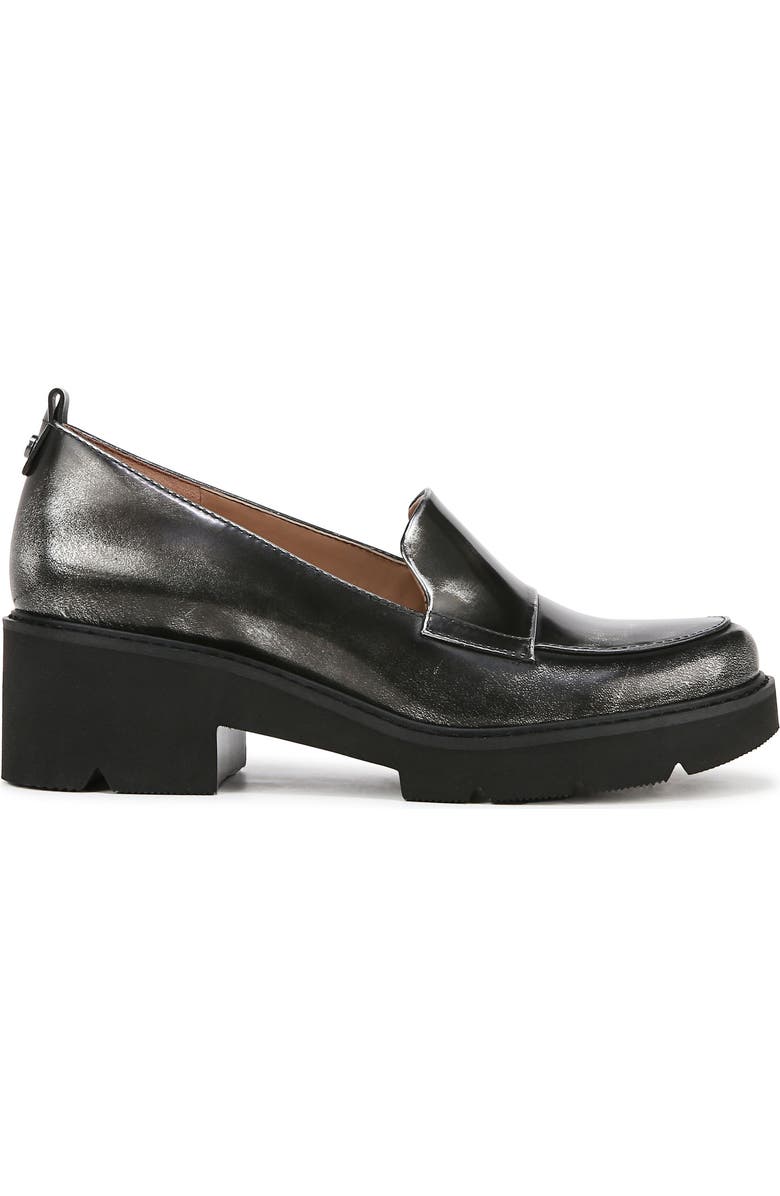 Naturalizer Darry Leather Loafer, Alternate, color, Black / Silver Leather