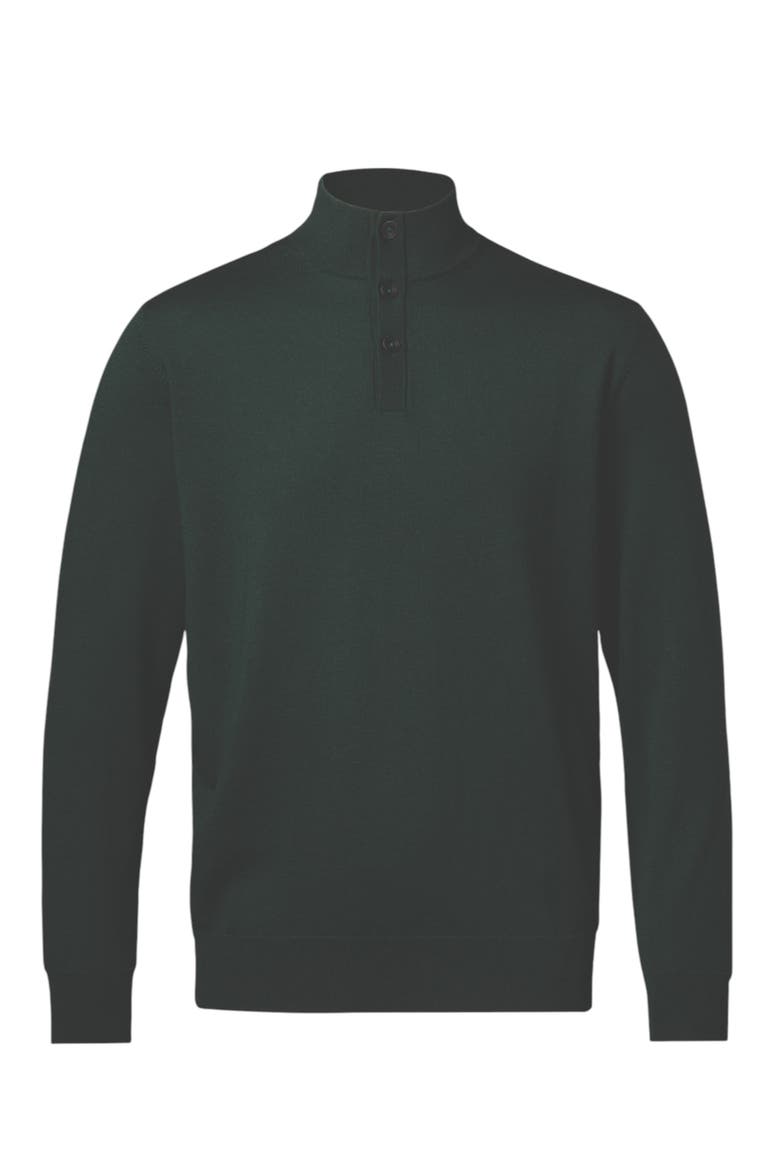 Pure Merino Button Neck Sweater, Alternate, color, Navy