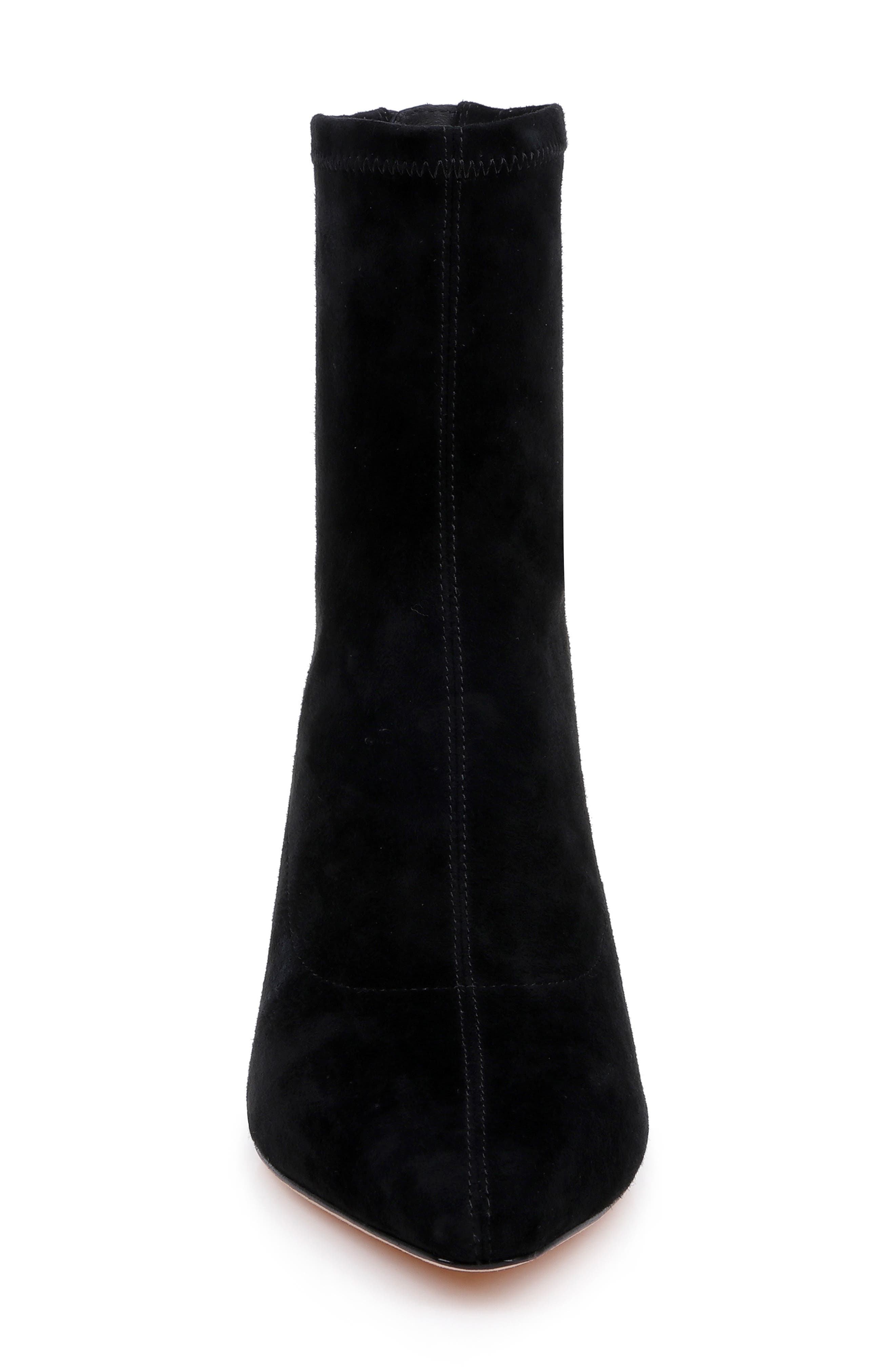 Sallie Stretch Leather Bootie, Alternate, color, BLACK SUEDE