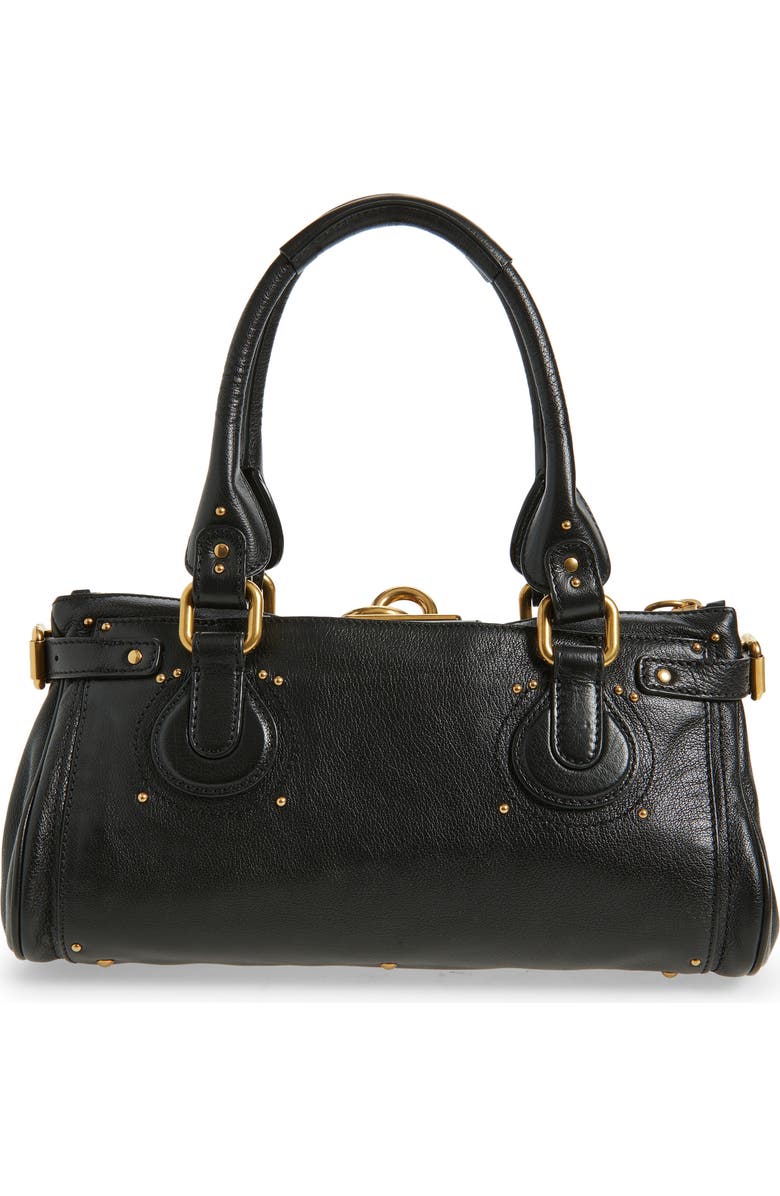 Chloé Paddington Leather Satchel, Alternate, color, Black