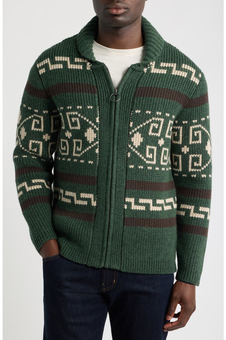 The Original Westerley Zip Cardigan, Alternate, color, DARK GREEN