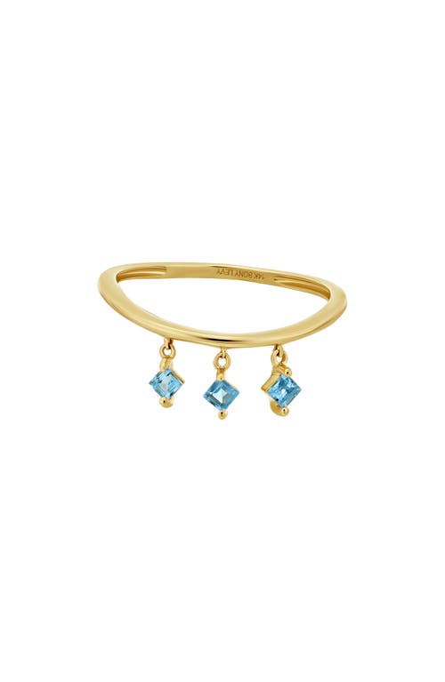 Bony Levy Blc Blue Topaz Dangle Ring In Gold