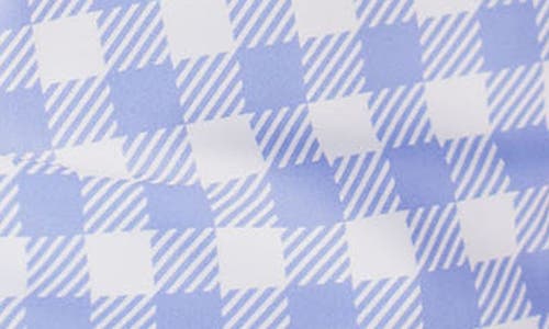 Rufflebutts Gingham Long Sleeve One-piece Rashguard Swimsuit & Hat Set In Blue