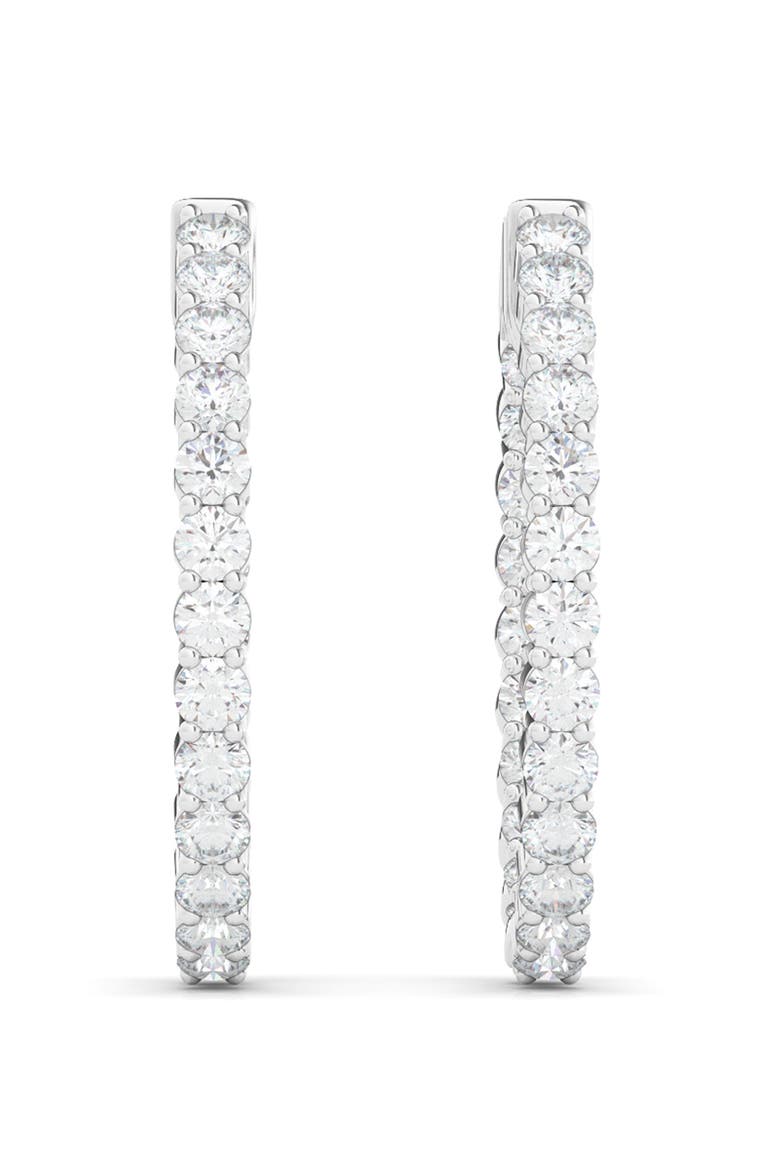 Lab Grown Diamond Inside Out Hoop Earrings, Alternate, color, WHITE GOLD/ DIAMOND