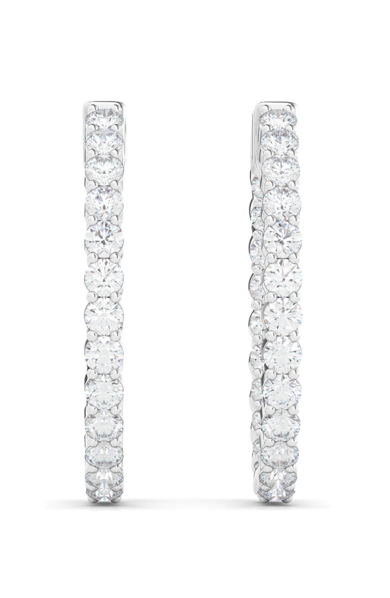 HauteCarat Lab Grown Diamond Inside Out Hoop Earrings, Alternate, color, 