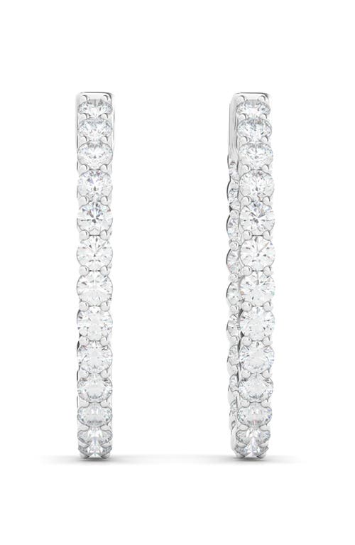 Hautecarat Lab Grown Diamond Inside Out Hoop Earrings In White Gold/diamond