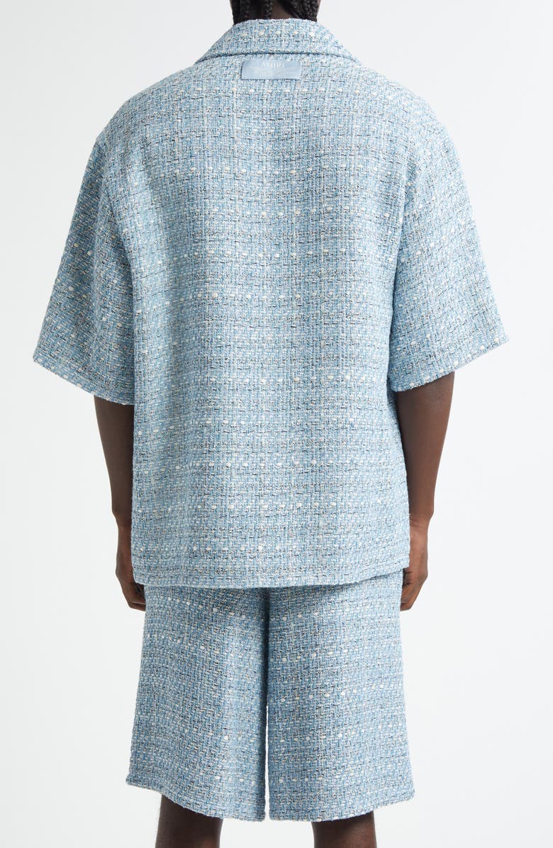 AMIRI Bouclé Camp Shirt, Alternate, color, Ashley Blue