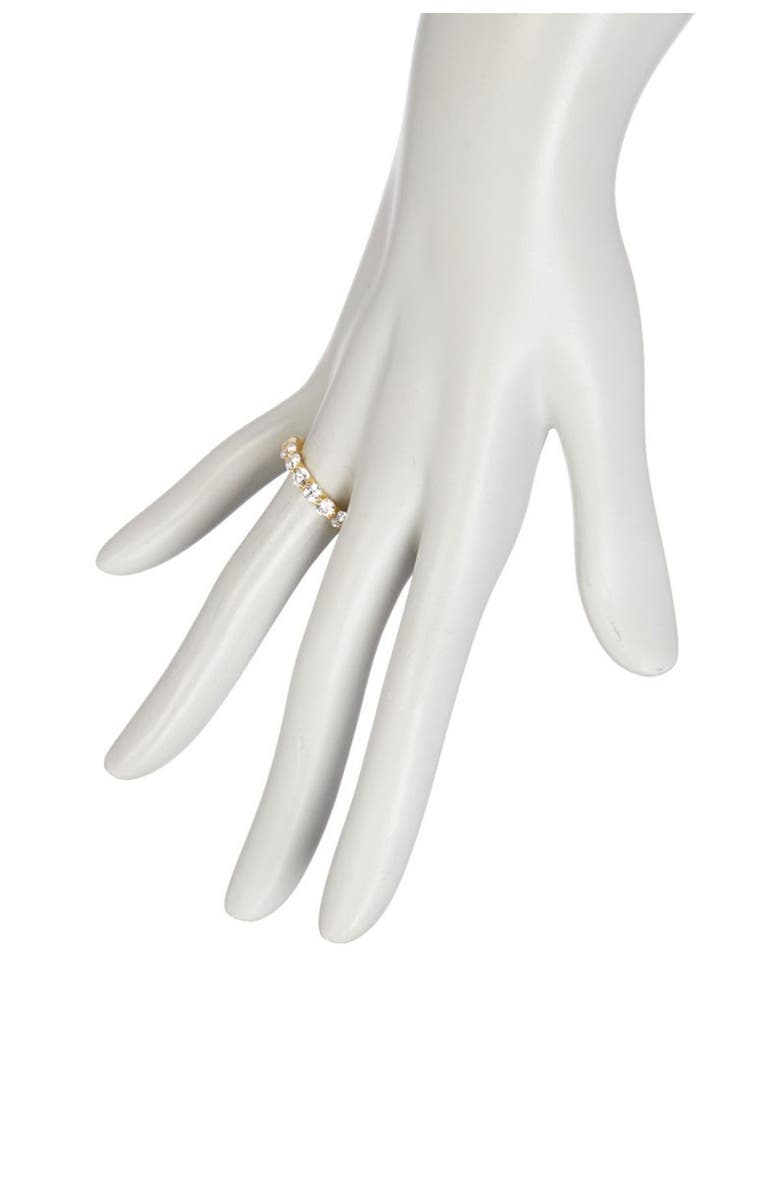 Sterling Forever 14K Gold Plated Sterling Silver Cubic Zirconia Eternity Ring, Alternate, color, Gold