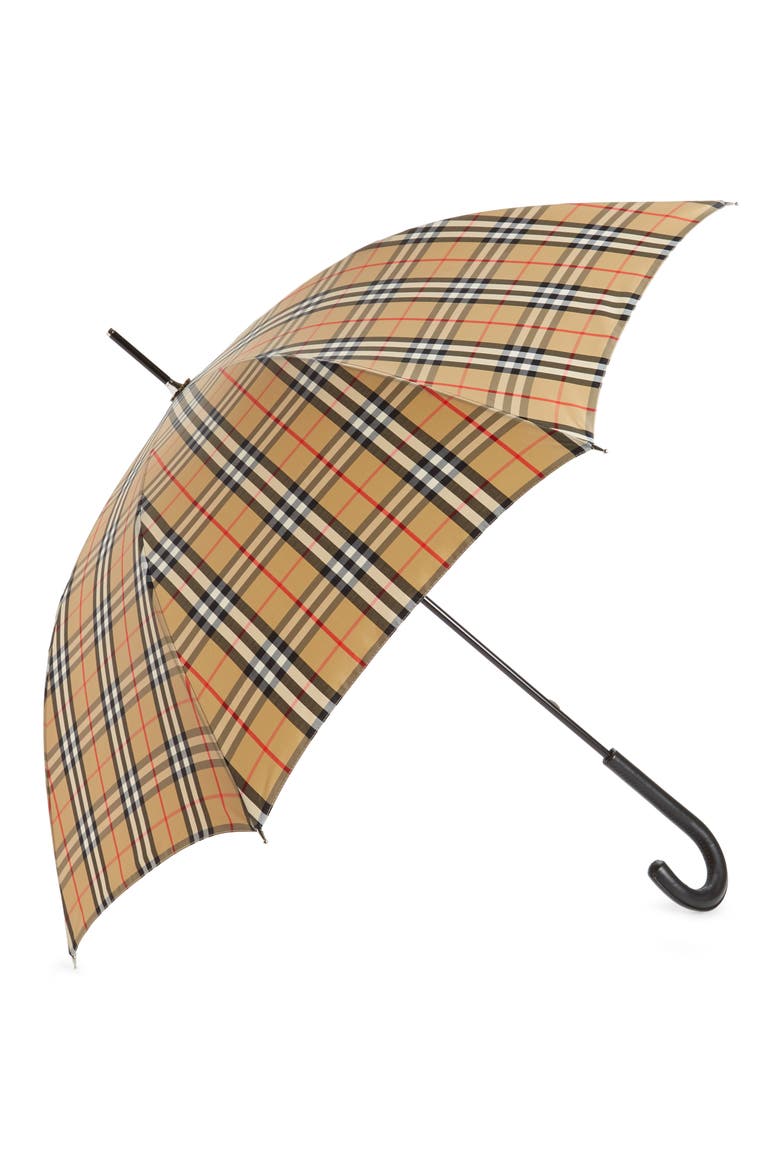 Walking Check Umbrella, Main, color, ARCHIVE BEIGE