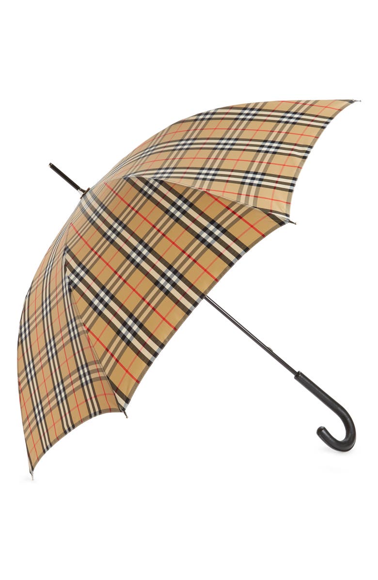 Burberry Walking Check Umbrella, Main, color, 