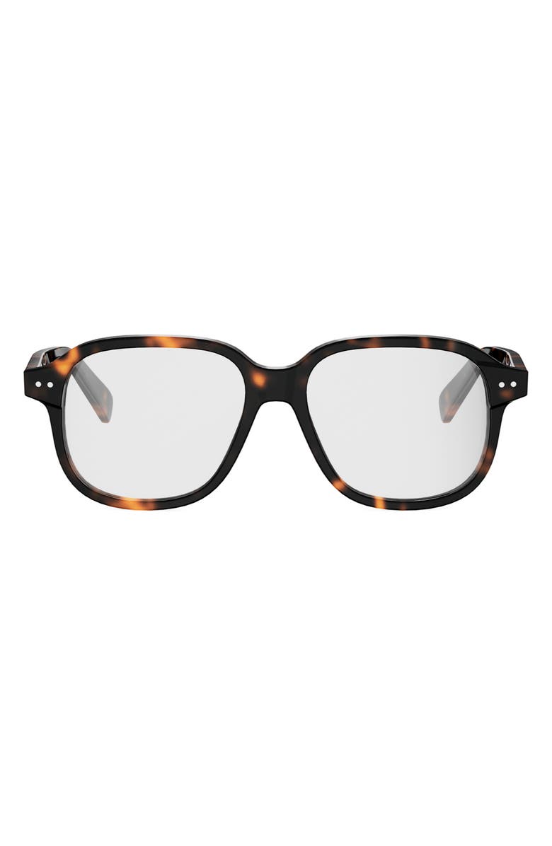 CELINE 54mm Thin Geometric Optical Glasses, Main, color, Dark Havana