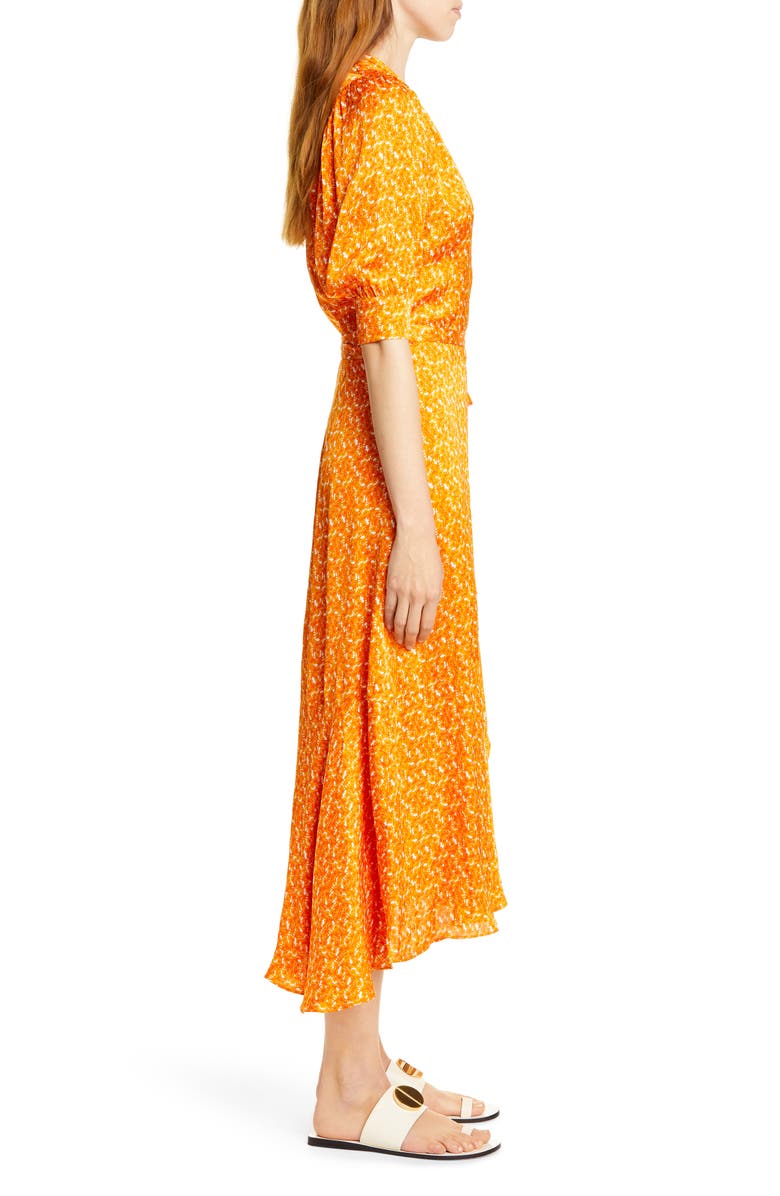 Rodebjer Kweller Floral Print Midi Wrap Dress, Alternate, color,