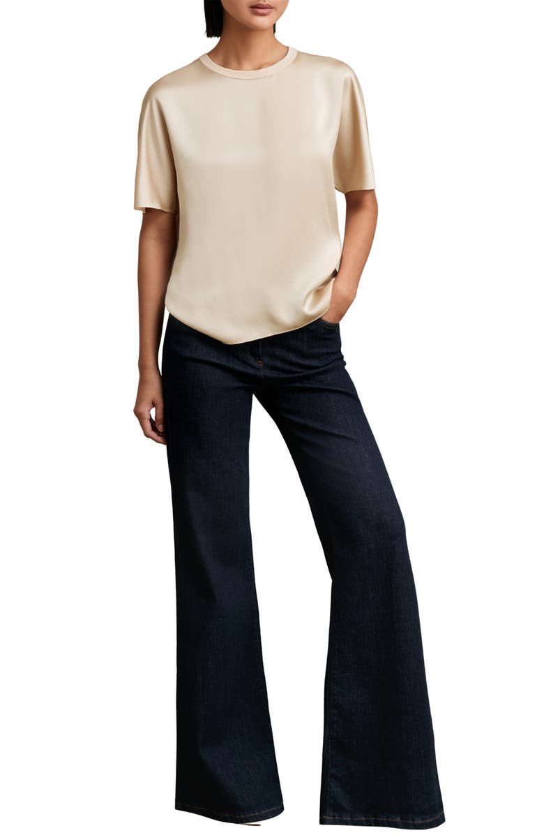 Reiss Lena Dolman Sleeve Silk Top, Alternate, color, Champagne Neutral