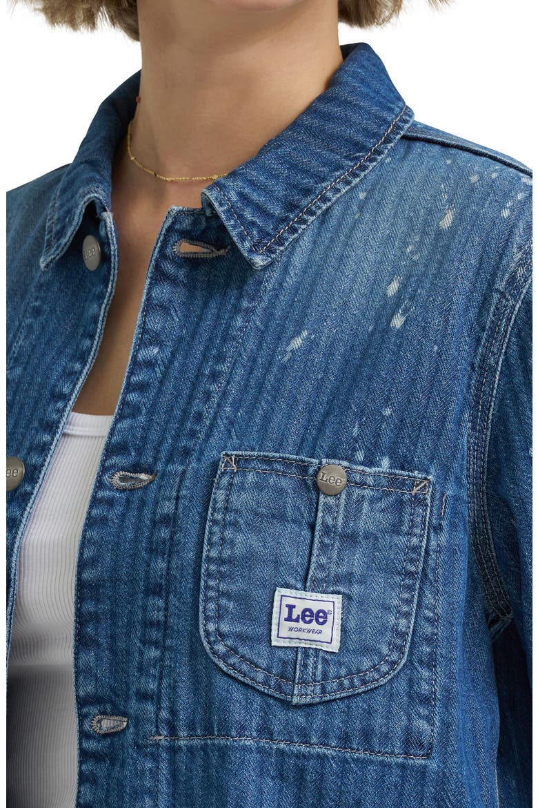 Bleach Splatter Herringbone Denim Chore Jacket, Alternate, color, DREAM OF ME