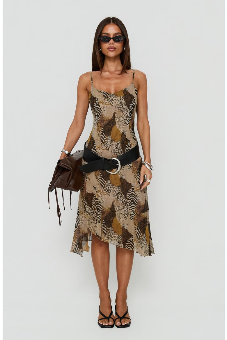 Araliza Hanky Hem Midi Dress, Alternate, color, ANIMAL
