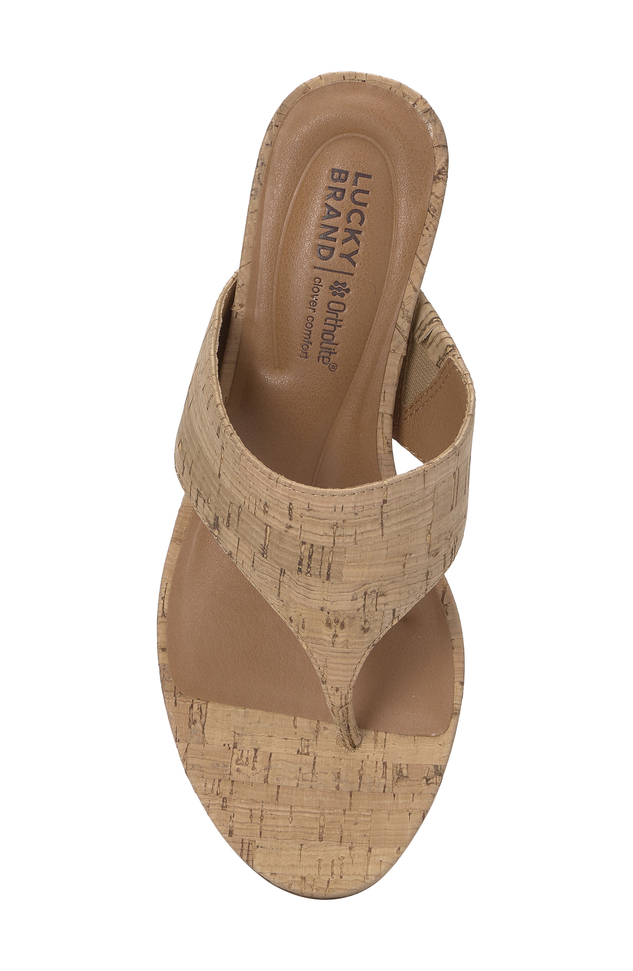 Lucky Brand Libbie Platform Wedge Flip Flop, Alternate, color, Natural