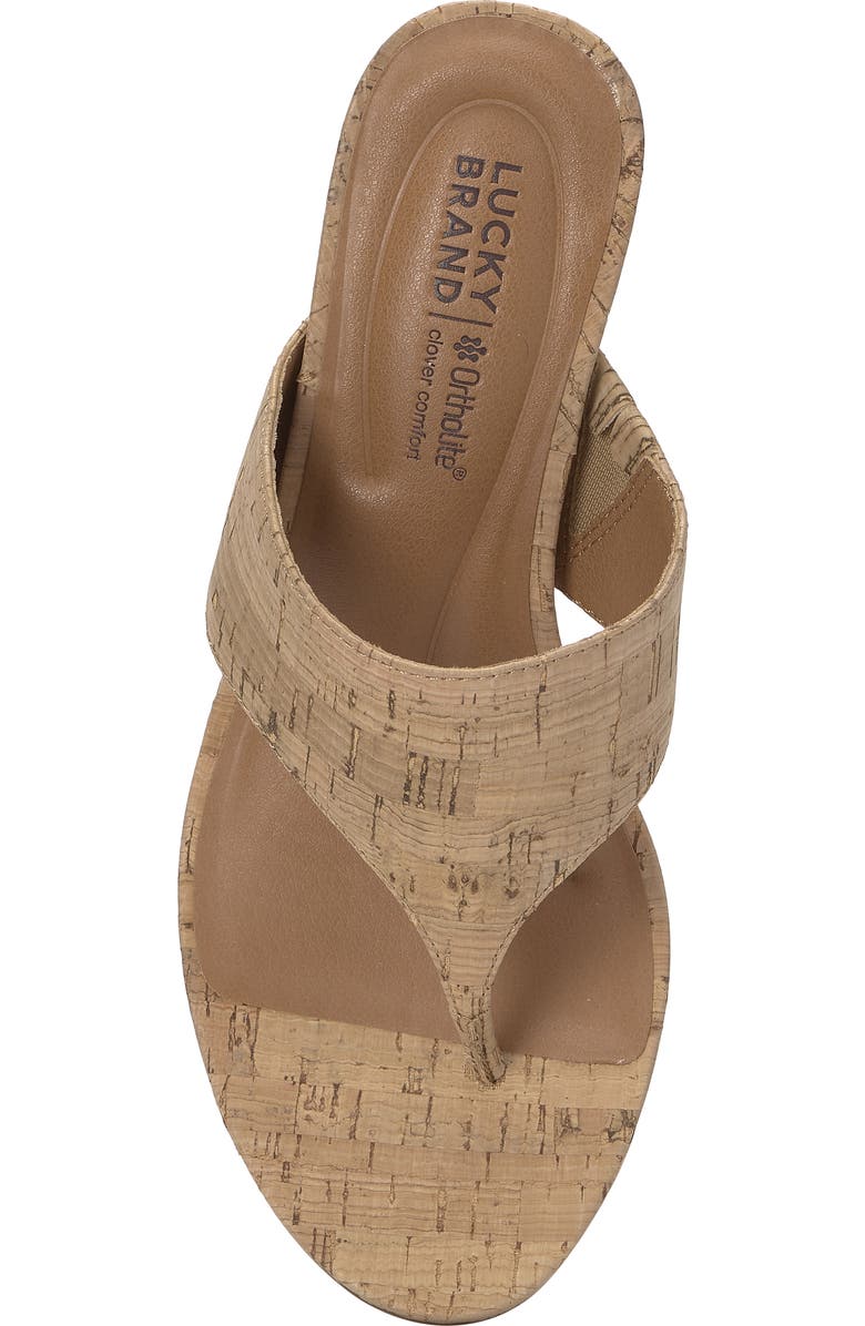 Lucky Brand Libbie Platform Wedge Flip Flop, Alternate, color, Natural