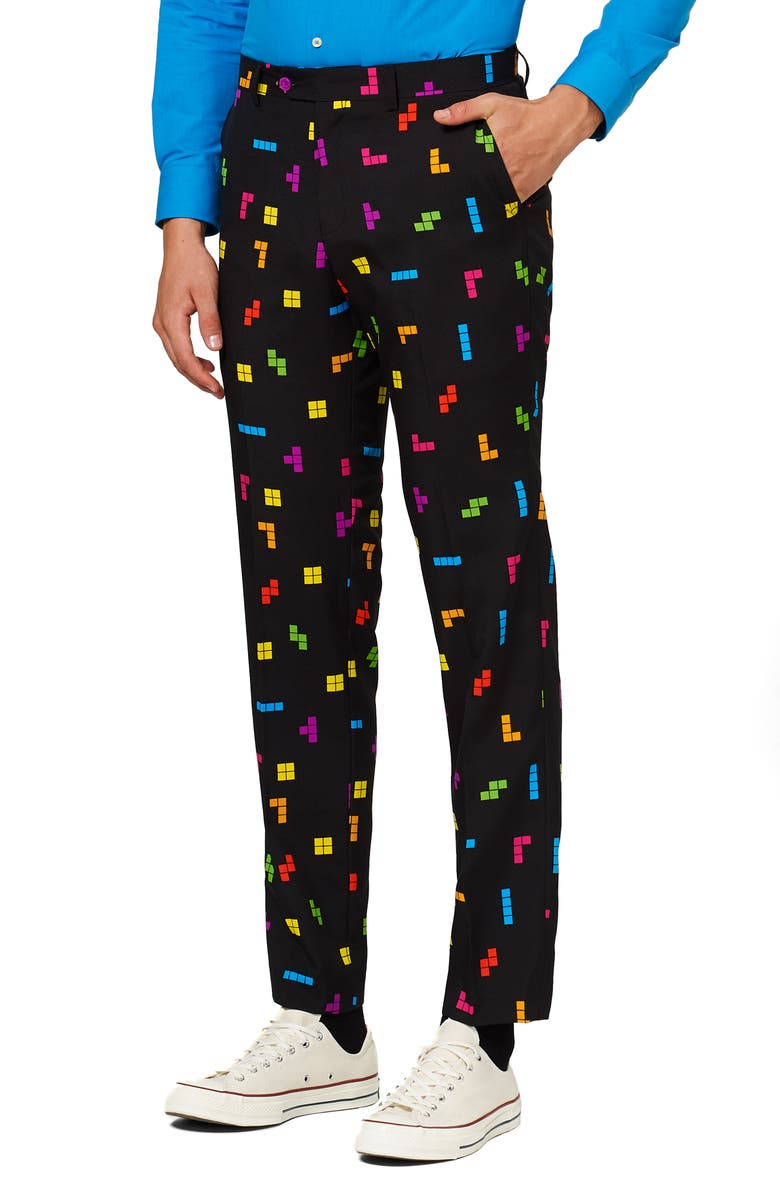 OppoSuits Tetris<sup>®</sup> Two Button Notch Lapel Suit, Alternate, color, Black