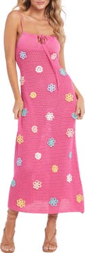 Capittana Maggy Floral Keyhole Semisheer Cover-Up Dress