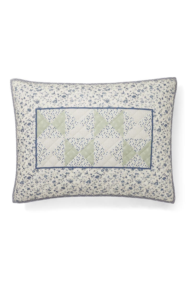 Lidia Quilted Cotton Sham, Main, color, SAGE MULTI